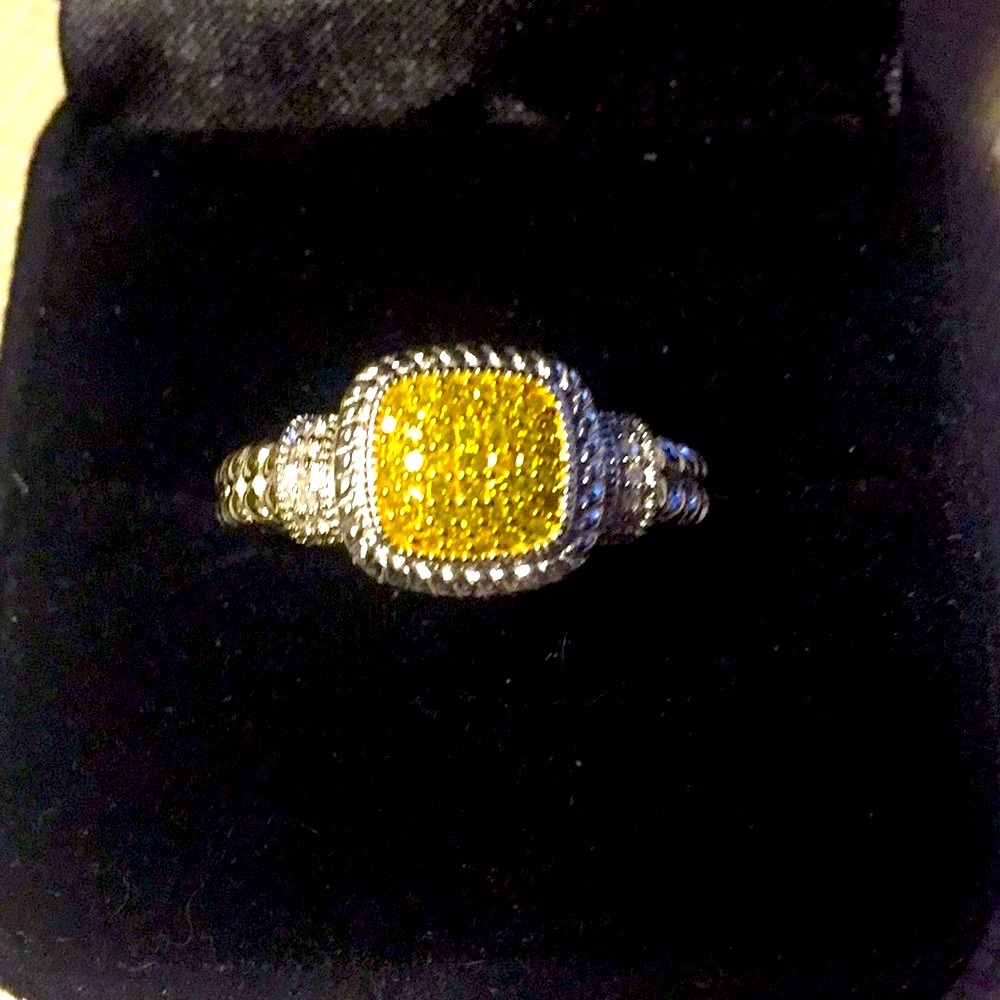 QVC Beautiful AFINITY YELLOW DIAMOND SS925 Ring